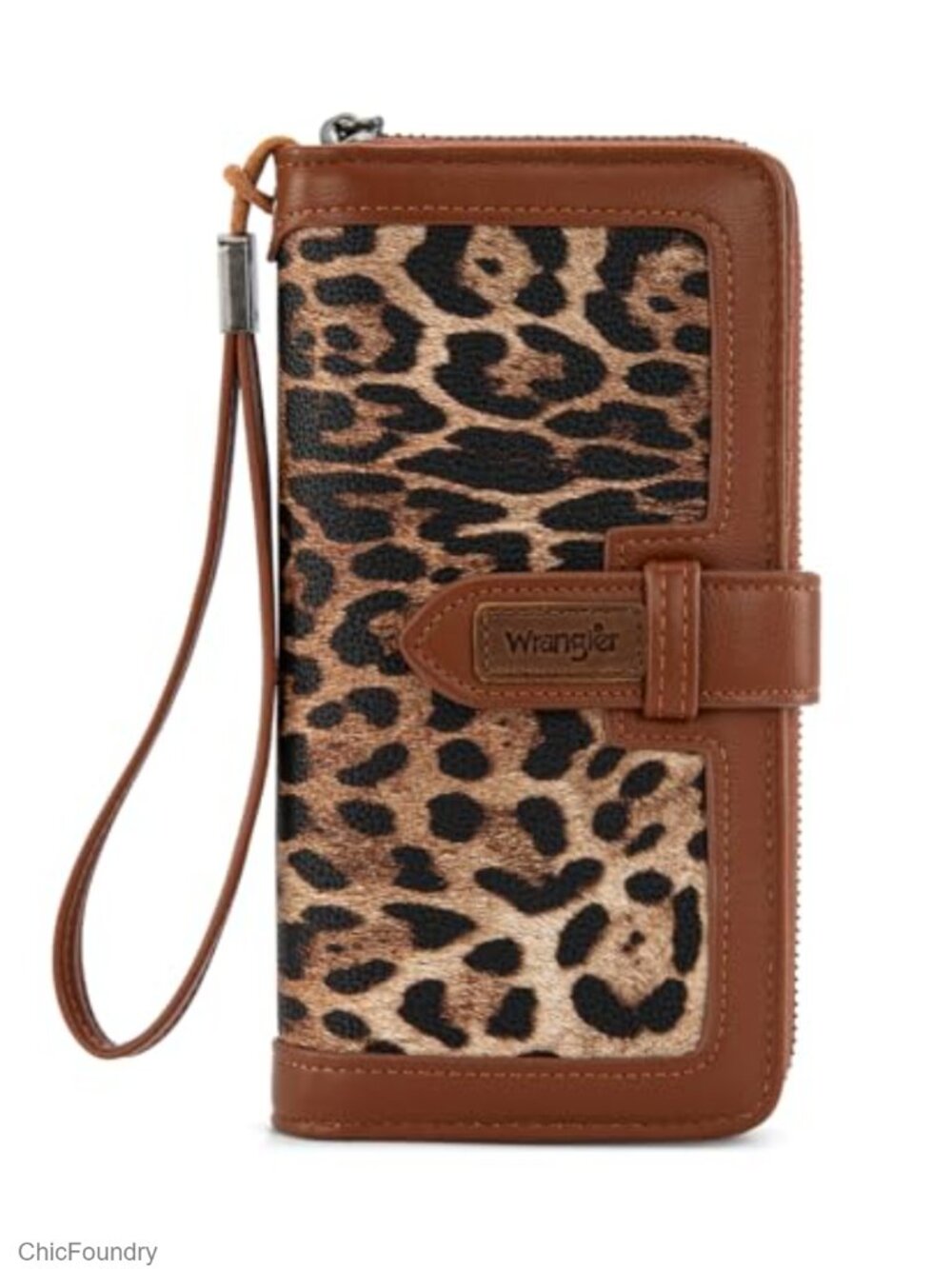 Large Capacity Bifold Wristlet Wallet RFID Faux Leather